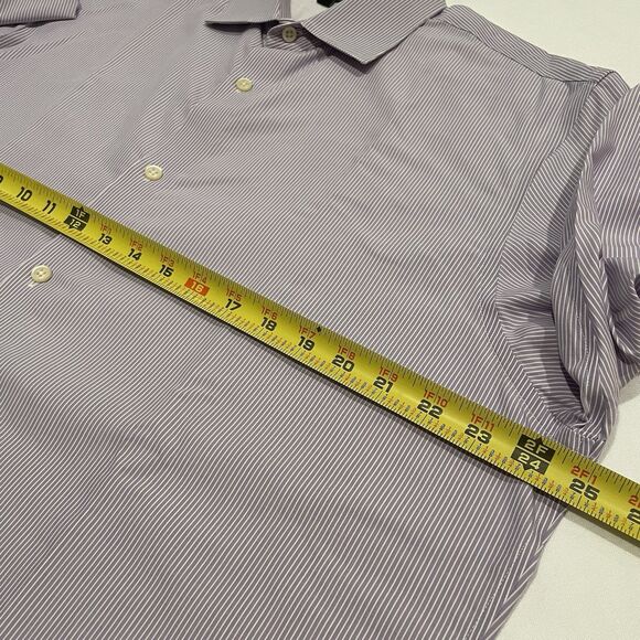 Banana Republic Men’s Slim Fit Poplin Button Up Non Iron Lavender Striped XL - Picture 9 of 12